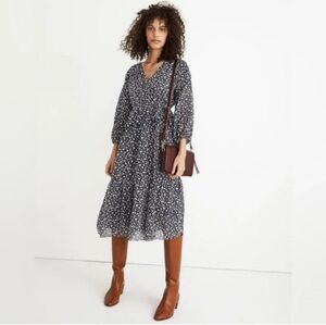 Madewell tie waist midi dress Harvest Vine